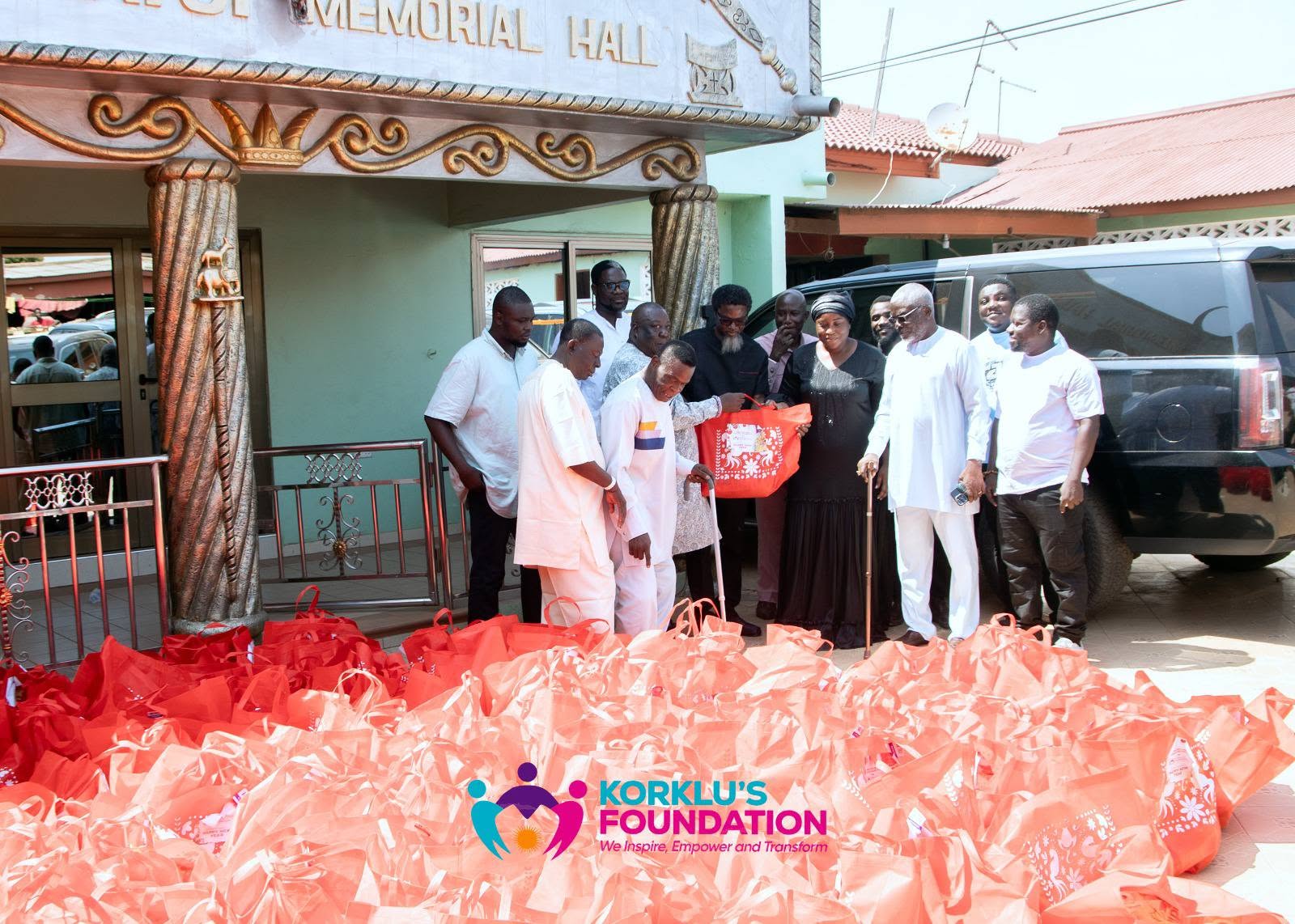 Foundation representatives present New Year donations to the Nungua Traditional Council